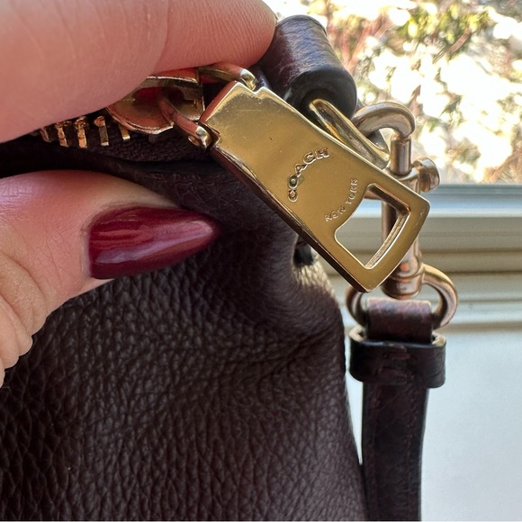 Coach Kacey Satchel with Snake Trim in Cranberry - Picture 4 of 13